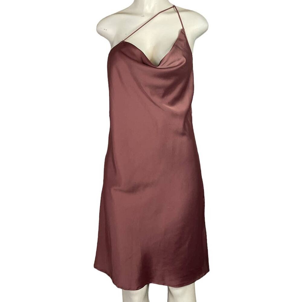 SHEIN One Shoulder Open Back Solid Dress Dusty Pink Size 6 Medium